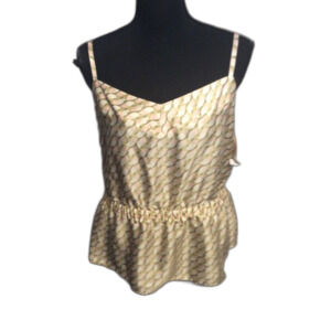 NWOT Ryegrass Large Spaghetti Strap Waist Drawn Top V Neck